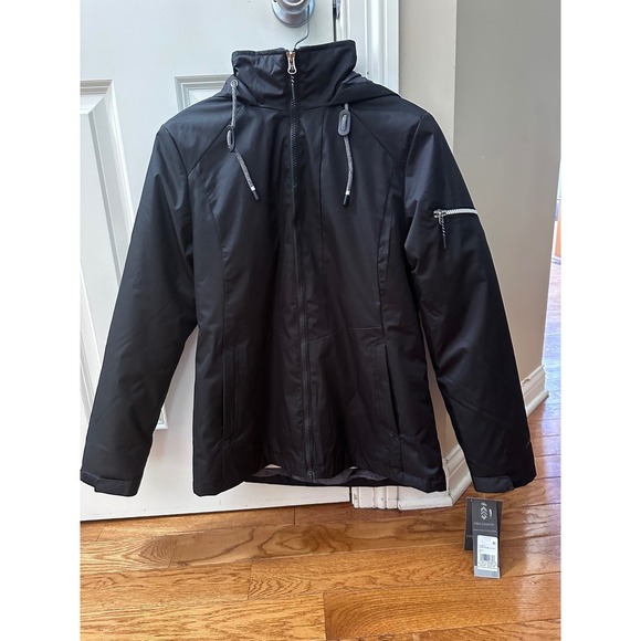 New Women's Free Country 3 in 1 Systems Jacket Wind Water Resistant Black XS - Picture 1 of 10